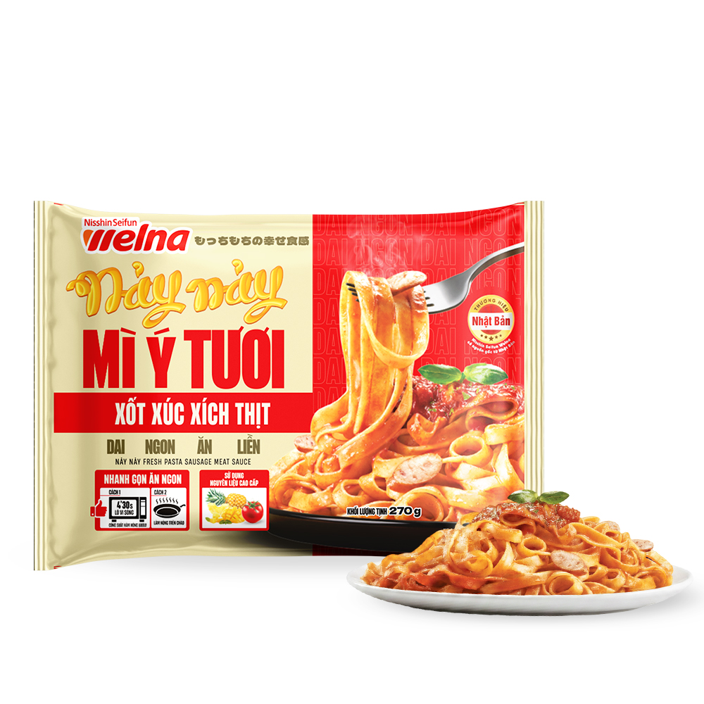 Nảy Nảy Mì ý Tươi Xốt Xúc Xích Thịt